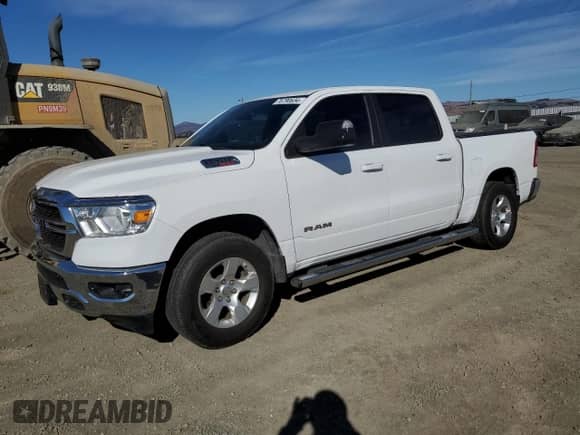 2021 Ram 1500 Big Horn with VIN 1C6RREFM7MN533239, listed as a Copart auction lot 76790634 with 36,923 mi miles and Salvage title. Bid and sale history available at DreamBid. Image 1.