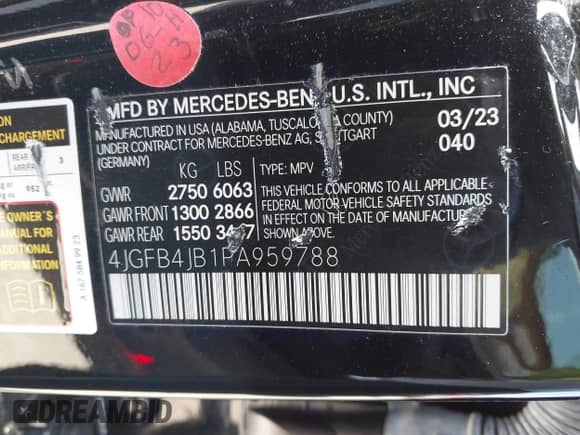 2023 Mercedes-Benz GLE 350 with VIN 4JGFB4JB1PA959788, listed as a IAAI auction lot 42013164 with 31,656 mi miles and . Bid and sale history available at DreamBid. Image 9.