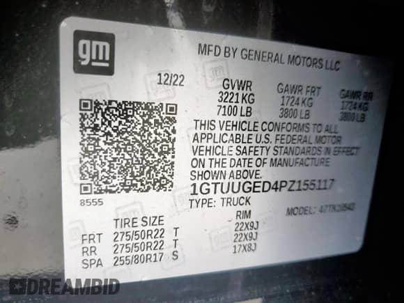 2023 GMC Sierra 1500 Denali z VIN 1GTUUGED4PZ155117, wystawiony jako Copart lot #61358835 z przebiegiem 41 925 mil mil oraz Szkoda całkowita • Salvage title. Historia ofert i sprzedaży dostępna na DreamBid. Obrazek 12.
