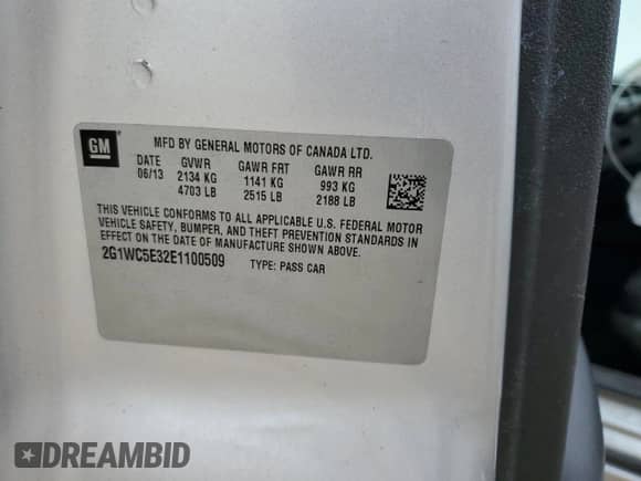 2014 Chevrolet Impala LTZ with VIN 2G1WC5E32E1100509, listed as a Copart auction lot 71721265 with 256,936 mi miles and Clean title. Bid and sale history available at DreamBid. Image 12.