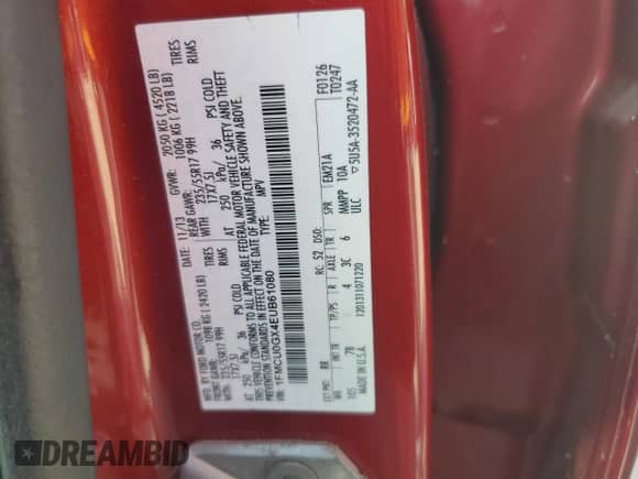 2014 Ford Escape SE with VIN 1FMCU0GX4EUB61080, listed as a Copart auction lot 84836315 with 132,303 mi miles and Salvage title. Bid and sale history available at DreamBid. Image 12.