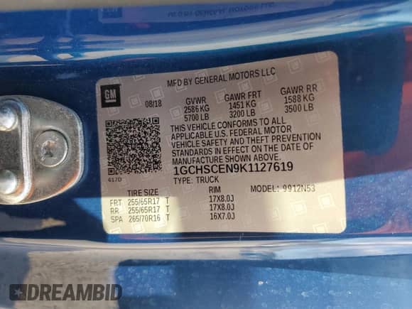 2019 Chevrolet Colorado 2WD LT with VIN 1GCHSCEN9K1127619, listed as a Copart auction lot 78043804 with 69,707 mi miles and Salvage title. Bid and sale history available at DreamBid. Image 13.