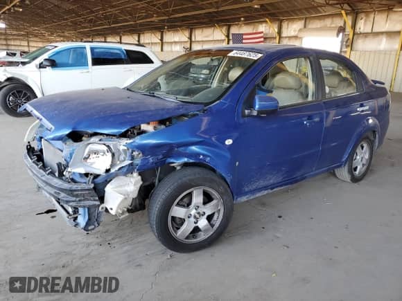 2007 Chevrolet Aveo LT z VIN KL1TG56617B057895, wystawiony jako Copart lot #64487625 z przebiegiem 119 994 mil mil oraz Szkoda całkowita • Salvage title. Historia ofert i sprzedaży dostępna na DreamBid. Obrazek 1.
