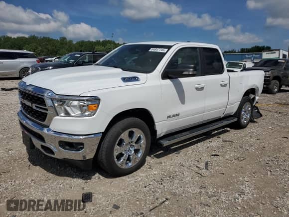 2022 Ram 1500 Big Horn with VIN 1C6SRFBT9NN442026, listed as a Copart auction lot 64847745 with 17,728 mi miles and Salvage title. Bid and sale history available at DreamBid. Image 1.