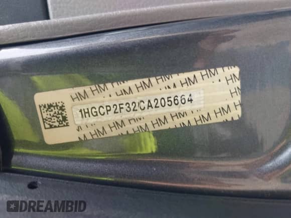 2012 Honda Accord LX z VIN 1HGCP2F32CA205664, wystawiony jako IAAI lot #43173202 z przebiegiem 120 727 mil mil oraz . Historia ofert i sprzedaży dostępna na DreamBid. Obrazek 9.