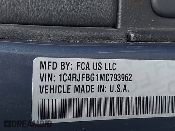 2021 Jeep Grand Cherokee Limited with VIN 1C4RJFBG1MC793962, listed as a IAAI auction lot 42970961 with 51,959 mi miles and . Bid and sale history available at DreamBid. Image 9.