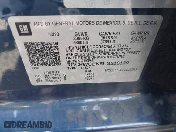 2020 Chevrolet Silverado 1500 LT с VIN 3GCPWCEK8LG316139, выставлен на аукционе IAAI как лот 42249054 с пробегом 97 731 миль миль и . История ставок и продаж доступна на DreamBid. Изображение 9.