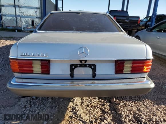 1983 Mercedes-Benz 380 SEC with VIN WDBCA43A6DB004455, listed as a Copart auction lot 54732005 with 78,000 mi miles and Salvage title. Bid and sale history available at DreamBid. Image 6.