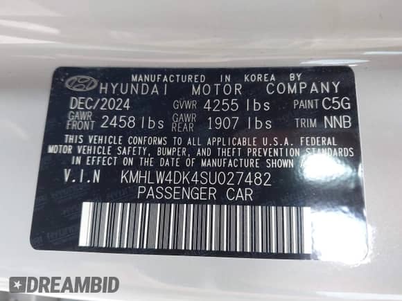 2025 Hyundai Elantra с VIN KMHLW4DK4SU027482, выставлен на аукционе IAAI как лот 42334348 с пробегом 6 001 миль миль и . История ставок и продаж доступна на DreamBid. Изображение 9.