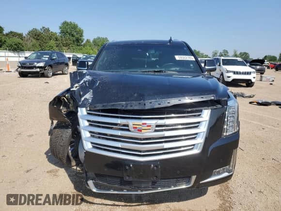 2016 Cadillac Escalade Platinum with VIN 1GYS4DKJ1GR191079, listed as a Copart auction lot 59562785 with 91,182 mi miles and Salvage title. Bid and sale history available at DreamBid. Image 5.