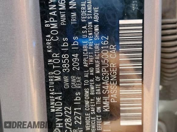 2023 Hyundai Elantra SEL с VIN KMHLS4AG3PU500162, выставлен на аукционе Copart как лот 80763715 с пробегом 53 797 миль миль и Списание • Salvage title. История ставок и продаж доступна на DreamBid. Изображение 12.