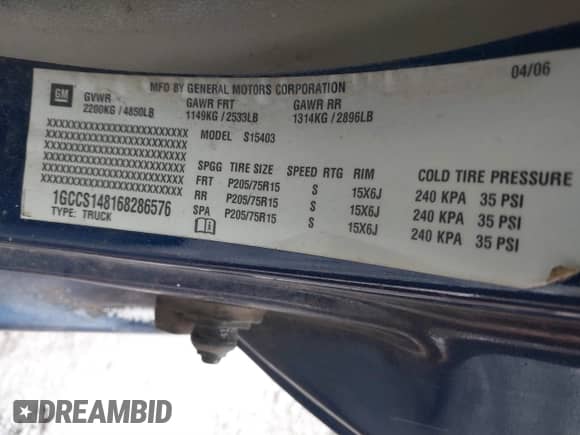2006 Chevrolet Colorado LS с VIN 1GCCS148168286576, выставлен на аукционе IAAI как лот 41342635 с пробегом 111 061 миль миль и . История ставок и продаж доступна на DreamBid. Изображение 9.