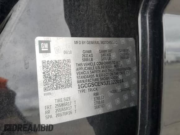 2018 Chevrolet Colorado 2WD LT с VIN 1GCGSCEN5J1322014, выставлен на аукционе Copart как лот 80131975 с пробегом 66 103 миль миль и Списание • Salvage title. История ставок и продаж доступна на DreamBid. Изображение 12.