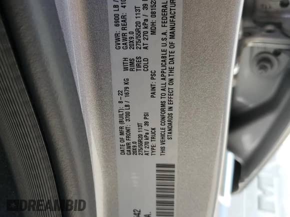 2022 Ram 1500 Laramie z VIN 1C6RREJTXNN415542, wystawiony jako Copart lot #70369105 z przebiegiem 70 573 mil mil oraz Szkoda całkowita • Salvage title. Historia ofert i sprzedaży dostępna na DreamBid. Obrazek 13.