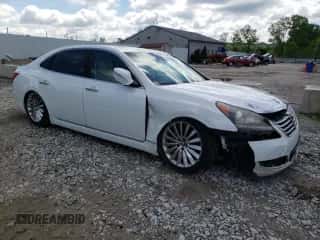 2014 Hyundai Equus Signature with VIN KMHGH4JH8EU079271, listed as a Copart auction lot 54319185 with 123,746 mi miles and Salvage title. Bid and sale history available at DreamBid. Image 4.