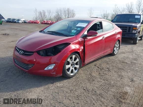 2013 Hyundai Elantra GLS with VIN KMHDH4AE0DU697658, listed as a IAAI auction lot 41961817 with 145,560 mi miles and . Bid and sale history available at DreamBid. Image 2.