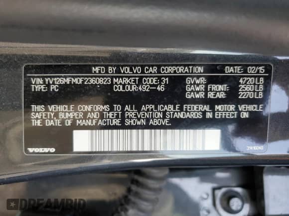 2015 Volvo S60 T5 Drive-E Platinum с VIN YV126MFM0F2360823, выставлен на аукционе Copart как лот 45910935 с пробегом 116 113 миль миль и Списание • Salvage title. История ставок и продаж доступна на DreamBid. Изображение 14.