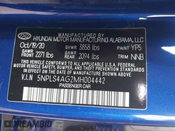 2021 Hyundai Elantra SEL с VIN 5NPLS4AG2MH004442, выставлен на аукционе IAAI как лот 43316575 с пробегом 43 497 миль миль и . История ставок и продаж доступна на DreamBid. Изображение 9.