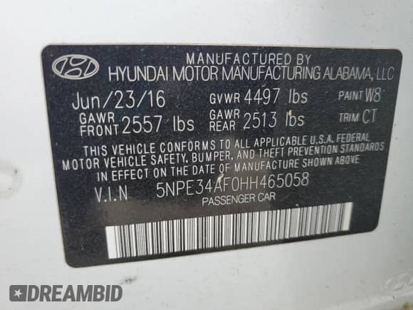2017 Hyundai Sonata Sport с VIN 5NPE34AF0HH465058, выставлен на аукционе Copart как лот 85323415 с пробегом 169 121 миль миль и Чистый • Clean title. История ставок и продаж доступна на DreamBid. Изображение 12.