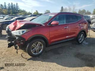 2017 Hyundai Santa Fe 2.4L with VIN 5XYZU3LB2HG455576, listed as a Copart auction lot 80460755 with 129,403 mi miles and Salvage title. Bid and sale history available at DreamBid. Image 1.