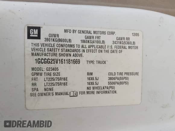 2006 Chevrolet Express Cargo с VIN 1GCGG25V161181669, выставлен на аукционе IAAI как лот 42829538 с пробегом 250 199 миль миль и . История ставок и продаж доступна на DreamBid. Изображение 9.