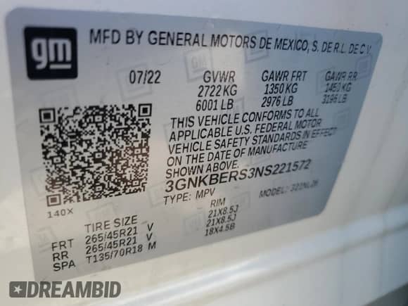 2022 Chevrolet Blazer RS с VIN 3GNKBERS3NS221572, выставлен на аукционе Copart как лот 67454635 с пробегом 12 029 миль миль и Списание • Salvage title. История ставок и продаж доступна на DreamBid. Изображение 14.