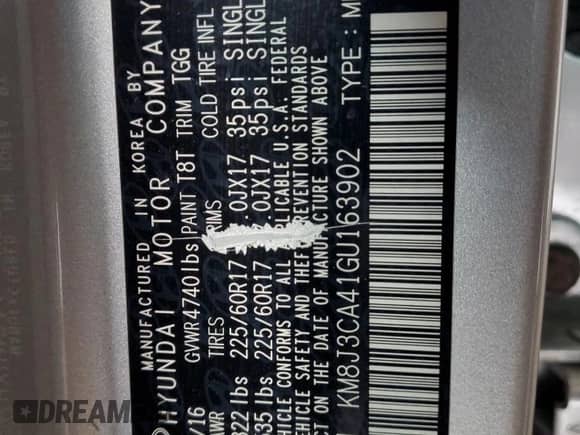 2016 Hyundai Tucson SE с VIN KM8J3CA41GU163902, выставлен на аукционе Copart как лот 82562145 с пробегом 92 828 миль миль и Списание • Salvage title. История ставок и продаж доступна на DreamBid. Изображение 14.