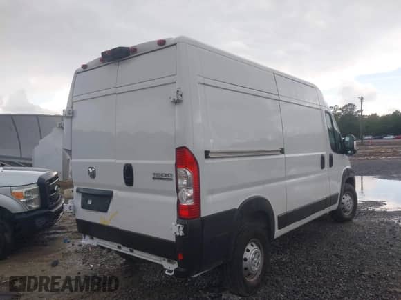 2023 Ram ProMaster Cargo with VIN 3C6LRVBG4PE576936, listed as a IAAI auction lot 42566007 with 17,721 mi miles and . Bid and sale history available at DreamBid. Image 4.