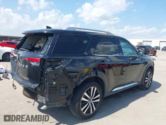 2023 Nissan Pathfinder Platinum with VIN 5N1DR3DH7PC216764, listed as a IAAI auction lot 42985434 with 43,283 mi miles and . Bid and sale history available at DreamBid. Image 4.