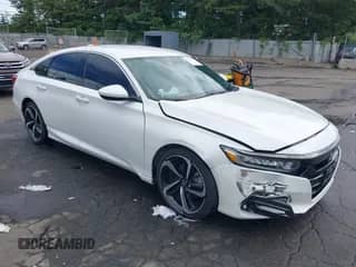 2018 Honda Accord Sport with VIN 1HGCV1F38JA106327, listed as a IAAI auction lot 42763297 with 110,838 mi miles and . Bid and sale history available at DreamBid. Image 1.