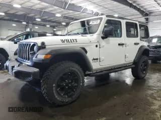 2022 Jeep Wrangler Unlimited Willys с VIN 1C4HJXDM7NW244562, выставлен на аукционе Copart как лот 79667744 с пробегом 47 157 миль миль и Списание • Salvage title. История ставок и продаж доступна на DreamBid. Изображение 1.