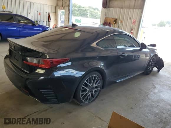 2017 Lexus RC 200t with VIN JTHHA5BC9H5007126, listed as a Copart auction lot 67572015 with 61,233 mi miles and Salvage title. Bid and sale history available at DreamBid. Image 3.