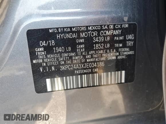 2018 Hyundai Accent SE z VIN 3KPC24A3XJE034186, wystawiony jako Copart lot #68844545 z przebiegiem 78 654 mil mil oraz Czysty tytuł • Clean title. Historia ofert i sprzedaży dostępna na DreamBid. Obrazek 12.