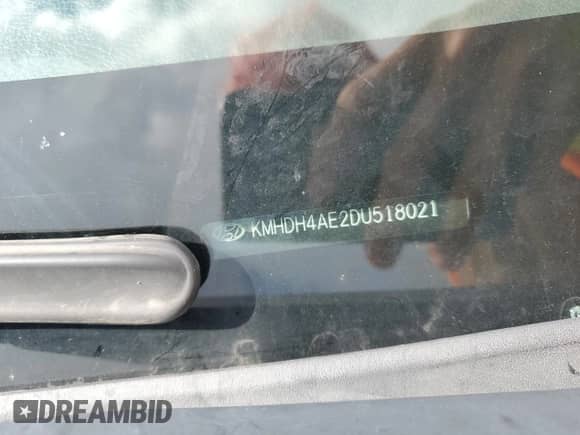 2013 Hyundai Elantra GLS with VIN KMHDH4AE2DU518021, listed as a Copart auction lot 60969825 with Not provided miles and Clean title. Bid and sale history available at DreamBid. Image 12.