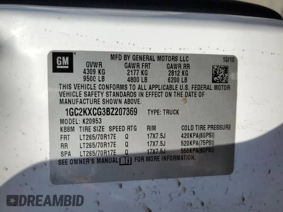 2011 Chevrolet Silverado 2500HD LT с VIN 1GC2KXCG3BZ207369, выставлен на аукционе Copart как лот 87030604 с пробегом 351 766 миль миль и Списание • Salvage title. История ставок и продаж доступна на DreamBid. Изображение 13.