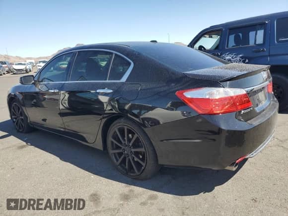 2014 Honda Accord EX-L with VIN 1HGCR3F84EA034818, listed as a Copart auction lot 80589815 with 97,871 mi miles and Salvage title. Bid and sale history available at DreamBid. Image 2.