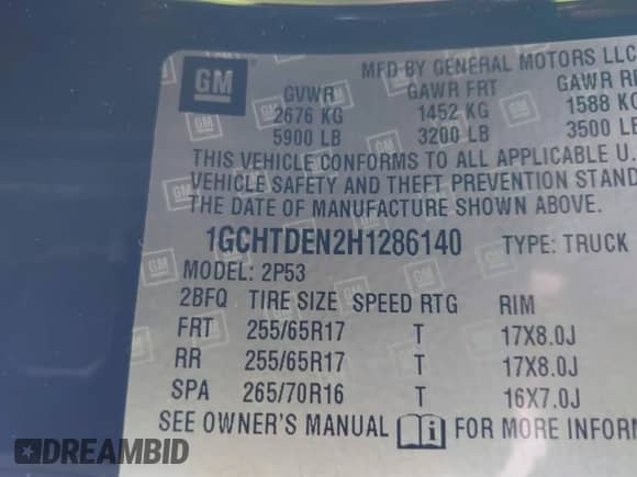 2017 Chevrolet Colorado 4WD Z71 с VIN 1GCHTDEN2H1286140, выставлен на аукционе IAAI как лот 41427846 с пробегом 46 736 миль миль и . История ставок и продаж доступна на DreamBid. Изображение 9.