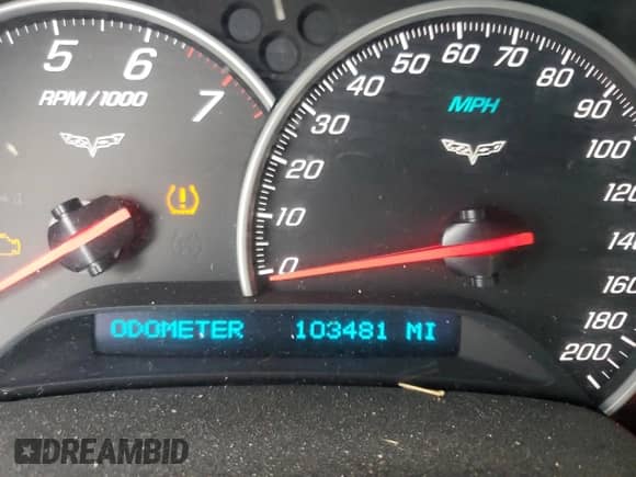 2012 Chevrolet Corvette 1LT with VIN 1G1YE2DW5C5106250, listed as a Copart auction lot 68361135 with 103,481 mi miles and Non repairable. Bid and sale history available at DreamBid. Image 9.