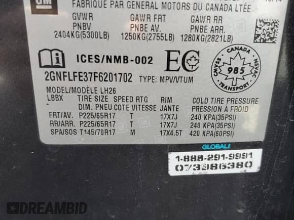 2015 Chevrolet Equinox LT z VIN 2GNFLFE37F6201702, wystawiony jako Copart lot #70891805 z przebiegiem 145 237 mil mil oraz Nie do naprawy • Non repairable. Historia ofert i sprzedaży dostępna na DreamBid. Obrazek 14.