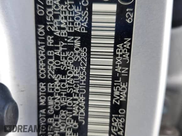 2017 Toyota Prius Two z VIN JTDKARFU1H3542285, wystawiony jako Copart lot #84614875 z przebiegiem 121 557 mil mil oraz Szkoda całkowita • Salvage title. Historia ofert i sprzedaży dostępna na DreamBid. Obrazek 13.