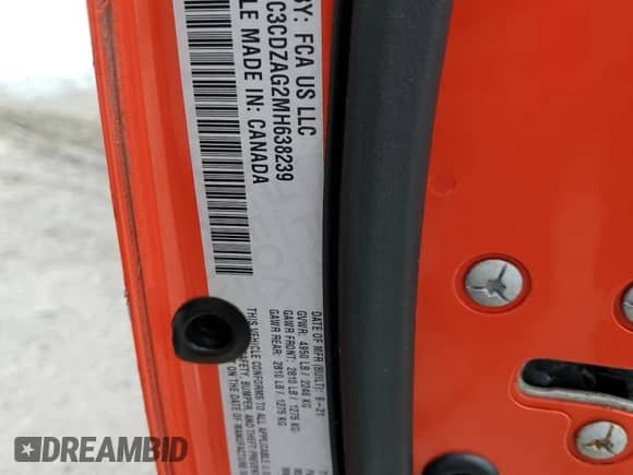 2021 Dodge Challenger SXT с VIN 2C3CDZAG2MH638239, выставлен на аукционе Copart как лот 83863365 с пробегом 39 127 миль миль и На запчасти • Non repairable. История ставок и продаж доступна на DreamBid. Изображение 12.