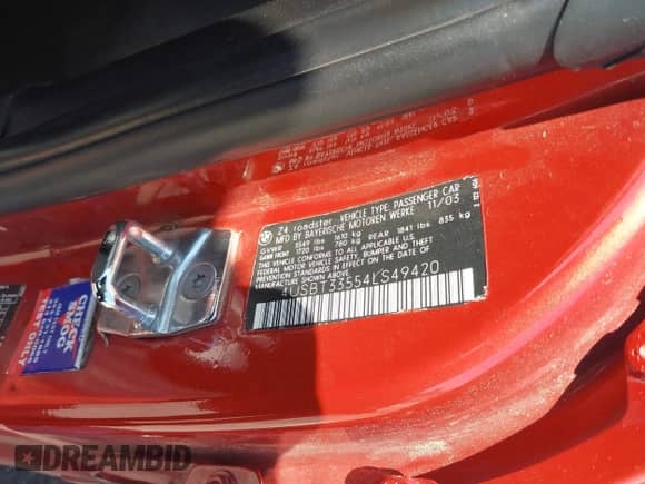 2004 BMW Z4 2.5i с VIN 4USBT33554LS49420, выставлен на аукционе IAAI как лот 42407726 с пробегом 134 420 миль миль и . История ставок и продаж доступна на DreamBid. Изображение 9.