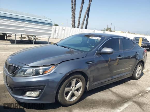 2015 Kia Optima LX with VIN KNAGM4A76F5605252, listed as a Copart auction lot 56244045 with 143,287 mi miles and Salvage title. Bid and sale history available at DreamBid. Image 1.