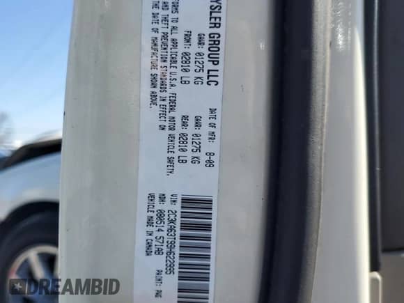 2009 Chrysler 300 C Hemi with VIN 2C3KA63T99H622995, listed as a Copart auction lot 45274995 with 223,907 mi miles and Clean title. Bid and sale history available at DreamBid. Image 15.