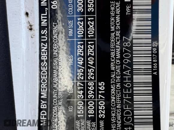 2017 Mercedes-Benz GLS 63 AMG with VIN 4JGDF7FE6HA790787, listed as a Copart auction lot 84195695 with 139,387 mi miles and Clean title. Bid and sale history available at DreamBid. Image 10.