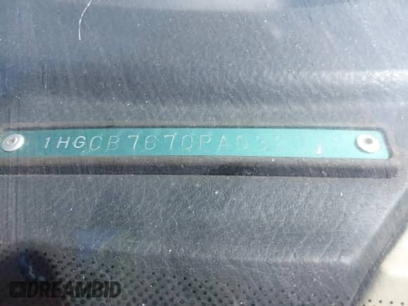 1993 Honda Accord with VIN 1HGCB7670PA032022, listed as a IAAI auction lot 43184554 with 235,609 mi miles and . Bid and sale history available at DreamBid. Image 9.