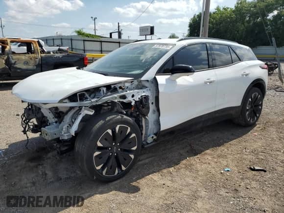 2024 Chevrolet Blazer EV eAWD RS z VIN 3GNKDCRJ0RS172701, wystawiony jako Copart lot #57970735 z przebiegiem 16 086 mil mil oraz Szkoda całkowita • Salvage title. Historia ofert i sprzedaży dostępna na DreamBid. Obrazek 1.