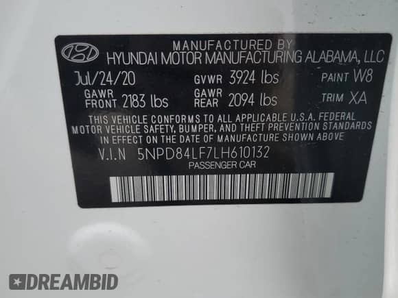 2020 Hyundai Elantra SEL z VIN 5NPD84LF7LH610132, wystawiony jako Copart lot #70293705 z przebiegiem 47 614 mil mil oraz Szkoda całkowita • Salvage title. Historia ofert i sprzedaży dostępna na DreamBid. Obrazek 12.