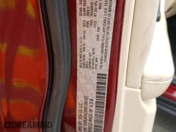 2021 Jeep Grand Cherokee Limited with VIN 1C4RJKBG5M8139137, listed as a Copart auction lot 61008875 with 38,307 mi miles and Salvage title. Bid and sale history available at DreamBid. Image 14.