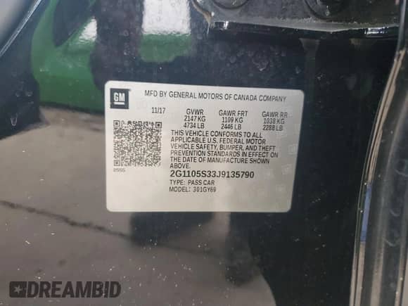 2018 Chevrolet Impala LT с VIN 2G1105S33J9135790, выставлен на аукционе Copart как лот 83929455 с пробегом 148 833 миль миль и Списание • Salvage title. История ставок и продаж доступна на DreamBid. Изображение 12.